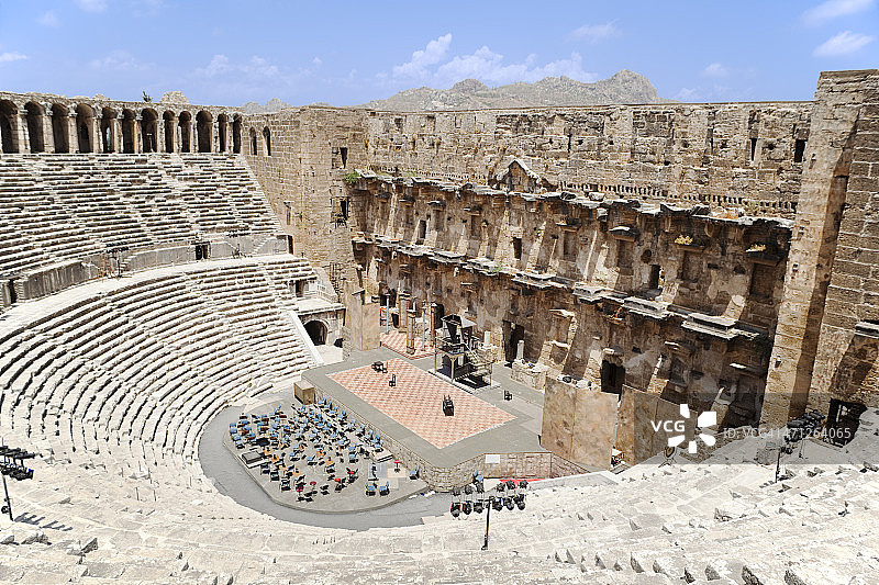 土耳其安塔利亚阿斯潘多斯的一座古老建筑图片素材