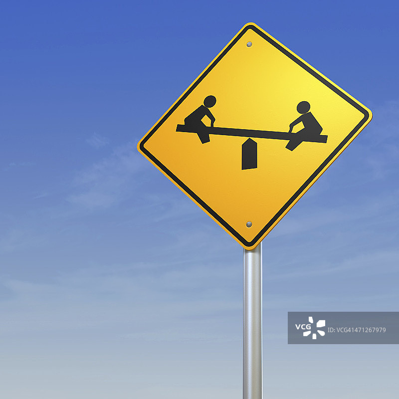 游乐场道路警示牌图片素材