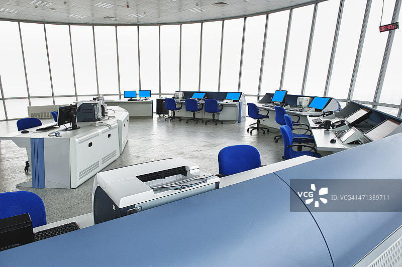 机场塔台内部景观图片素材