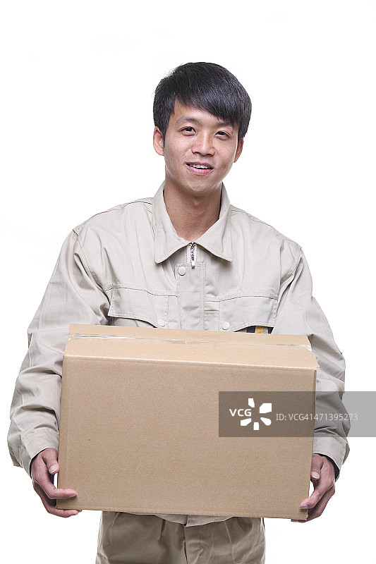 携带包裹的送货员图片素材