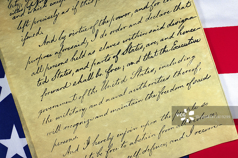 《解放奴隶宣言》文件图片素材