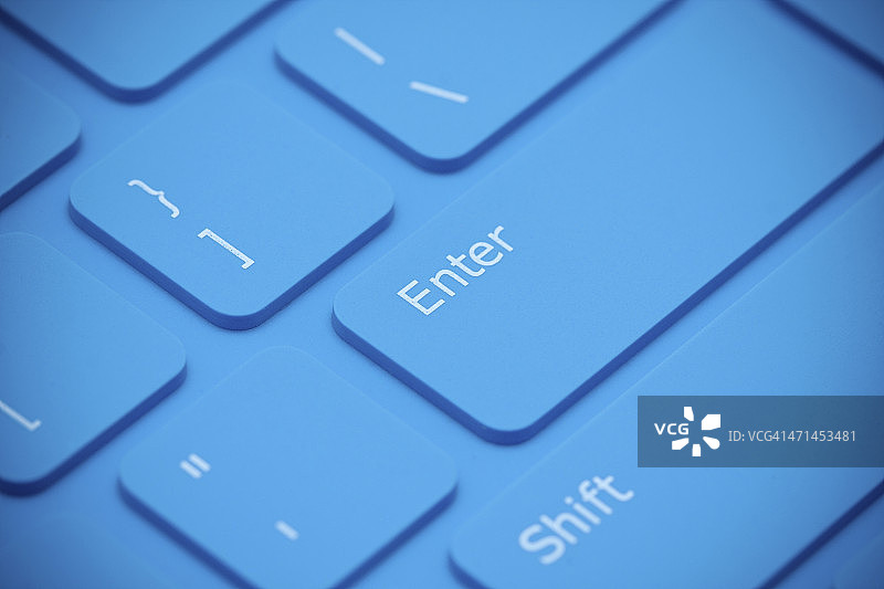 蓝色键盘特写图片素材