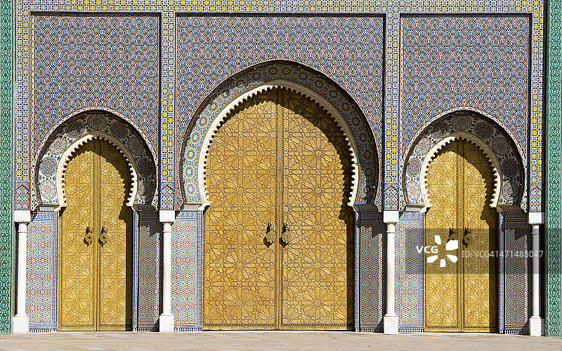 摩洛哥非斯皇家宫殿大门图片素材