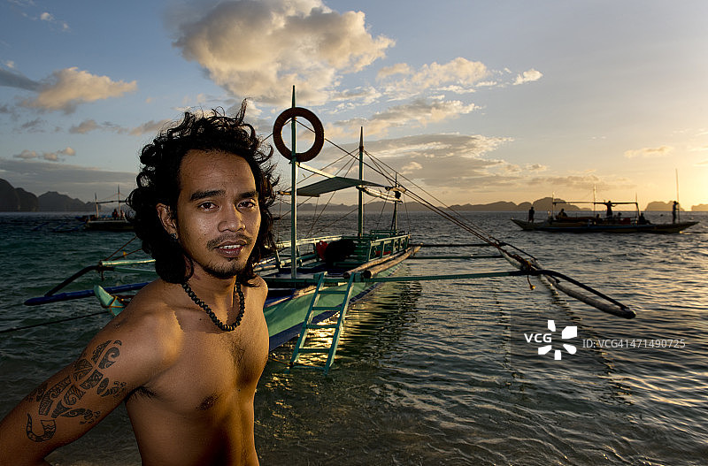 菲律宾及其传统螃蟹船图片素材