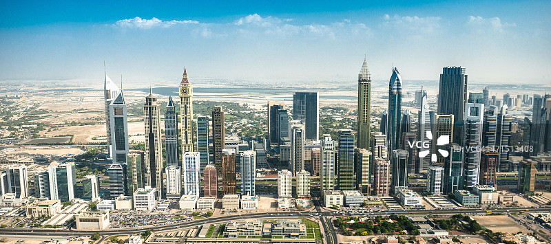 迪拜市中心天际线图片素材