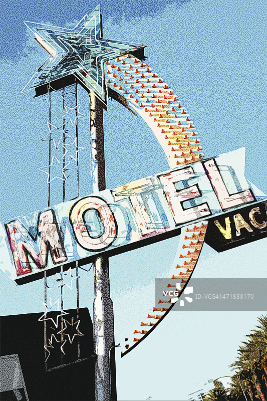 复古汽车旅馆做旧标志图片素材