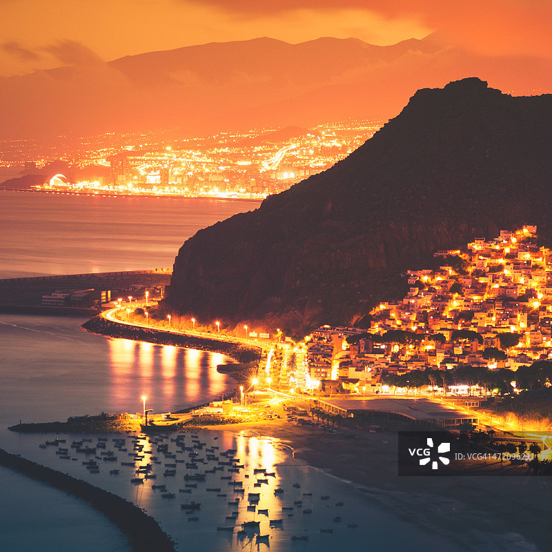 特内里费岛特雷西塔斯海滩的航拍景色图片素材