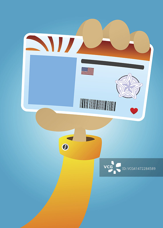 手持空白牌照的插图图片素材