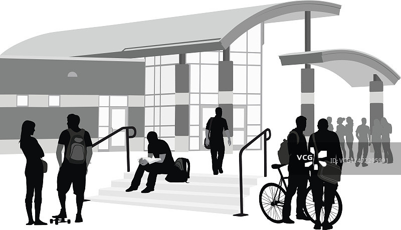 校园矢量剪影图片素材