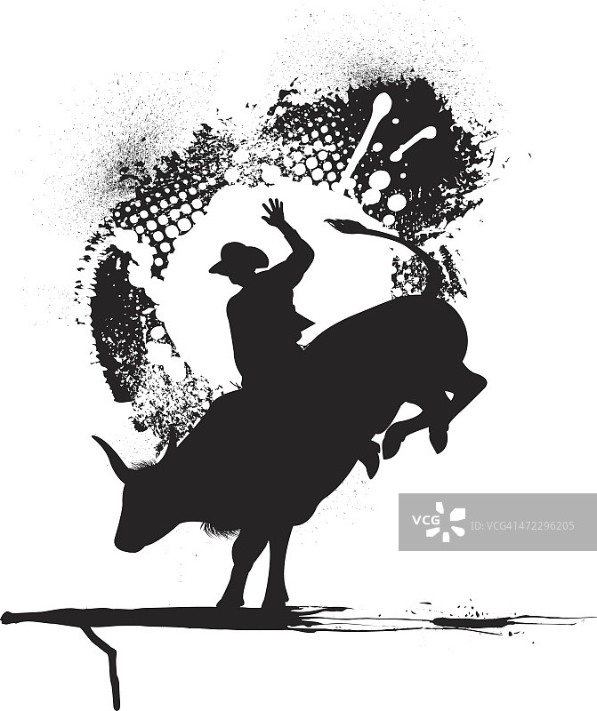 斗牛士 - Rodeo牛仔Grunge图形图片素材