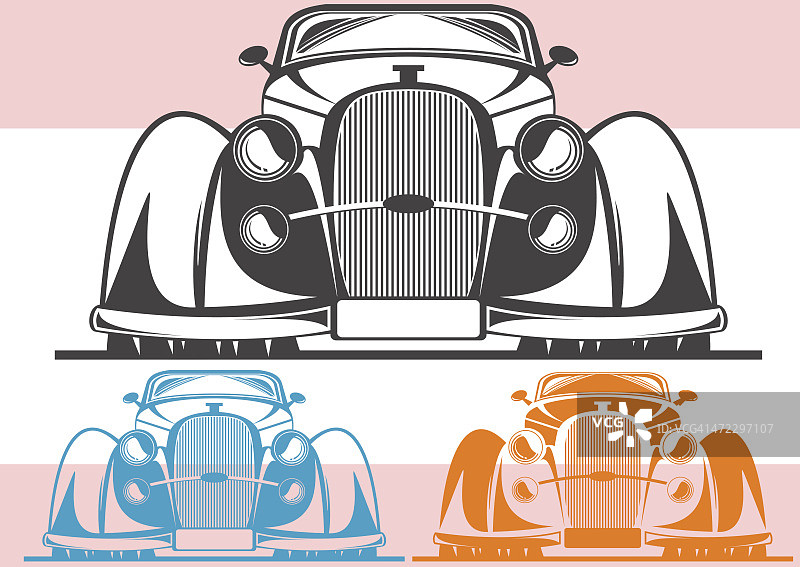 经典汽车前视图图片素材