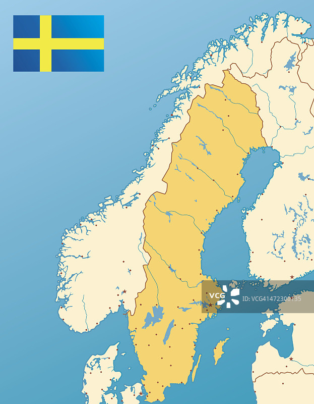 瑞典地图图片素材