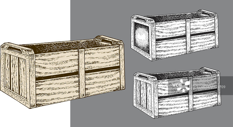 木箱 - 箱子或货运集装箱图片素材