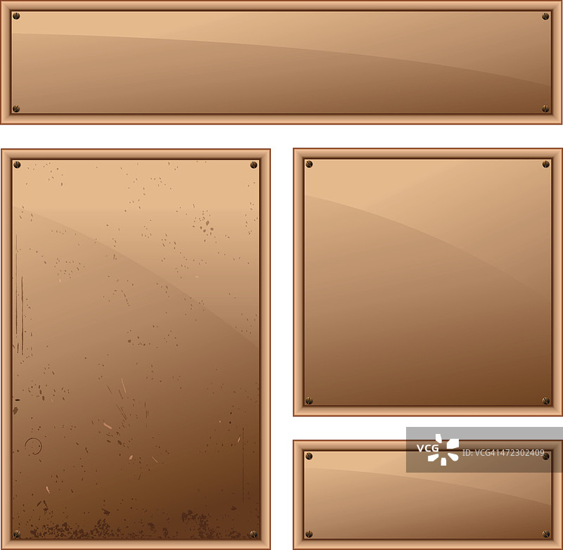 空白铜制相框图片素材