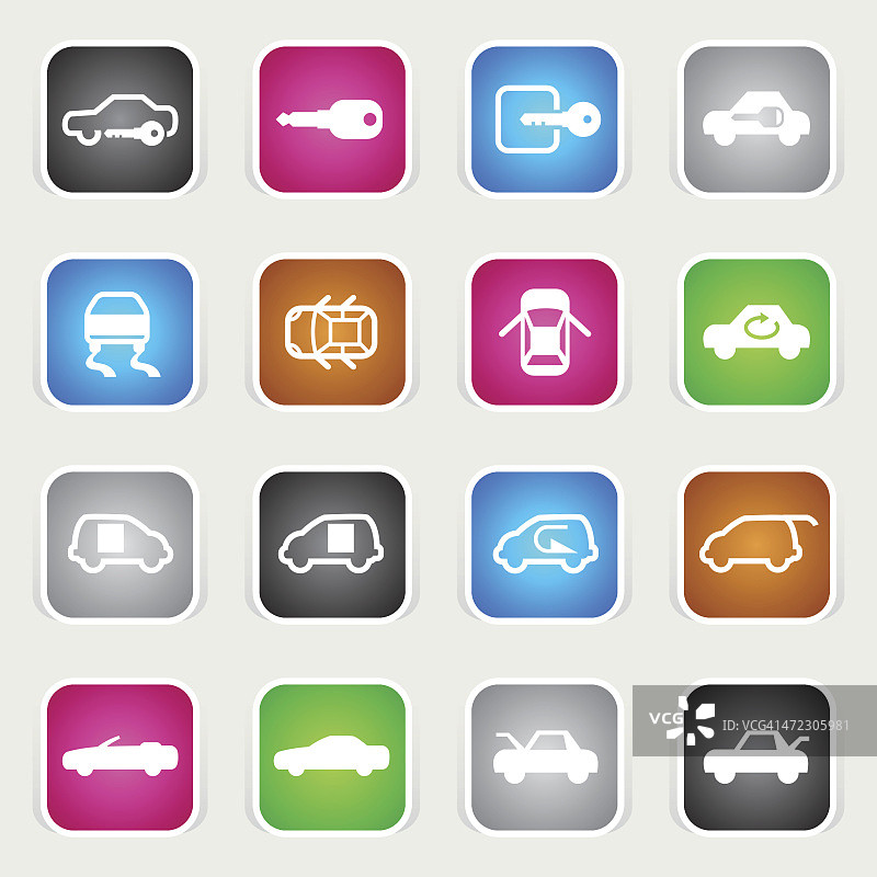 多色图标 - 汽车控制指示器图片素材