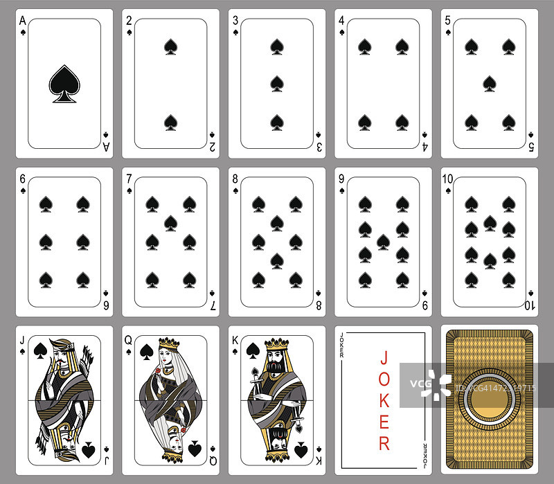 黑桃花色扑克牌图片素材