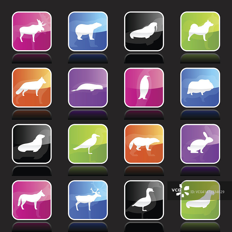 Ubergloss风格极地动物图标图片素材