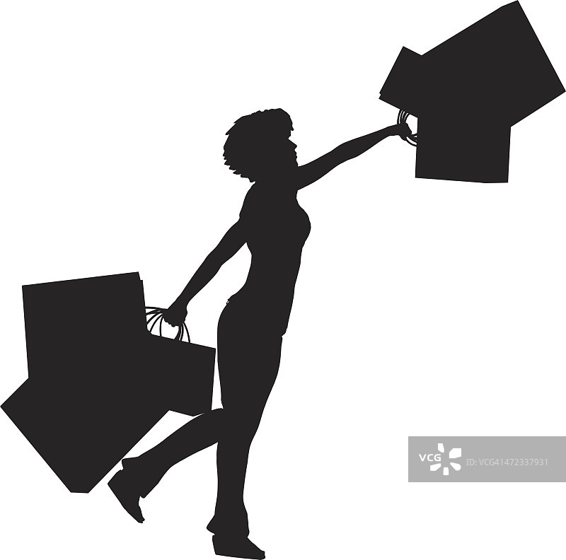 购物女人的剪影[享受!]图片素材