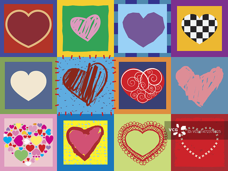一打心形图案图片素材