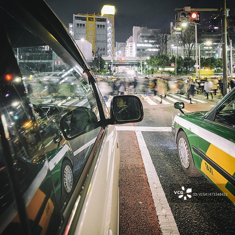 日本涩谷夜景图片素材