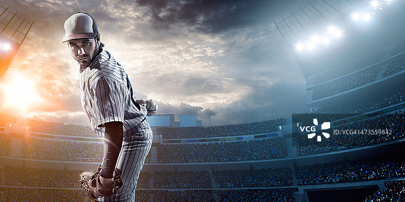体育场内的棒球运动员图片素材