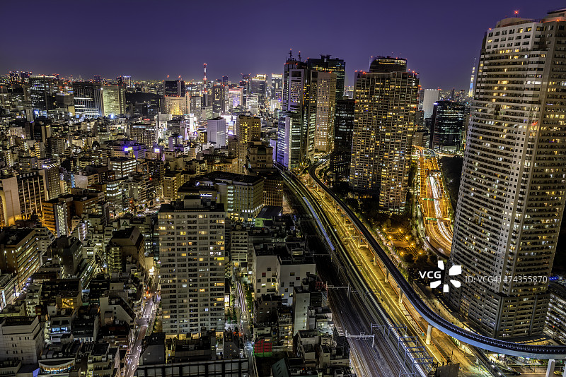东京银座鸟瞰图图片素材