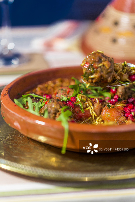 摩洛哥肉丸巴斯马蒂烤饭图片素材