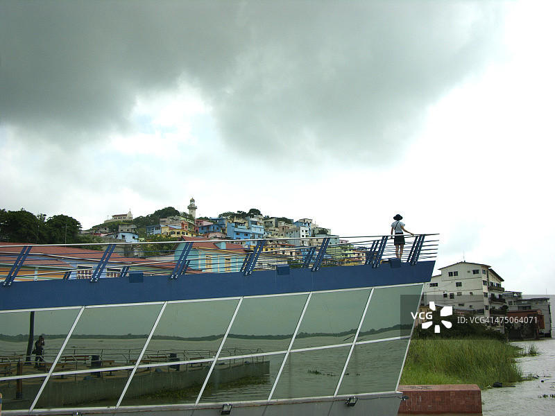 沿瓜亚斯河的Malecon 2000长廊图片素材