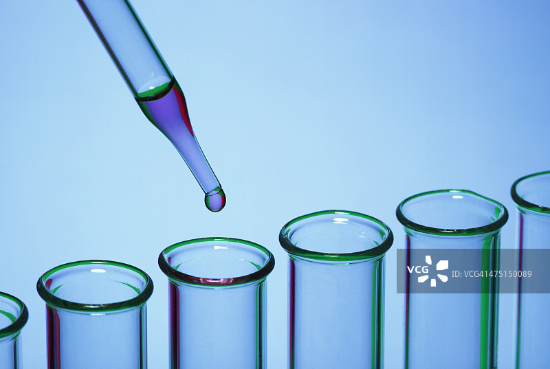 移液操作：使用滴管将少量液体转移到试管中图片素材