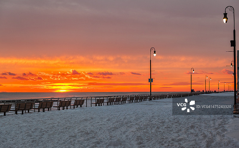 长滩的日落图片素材