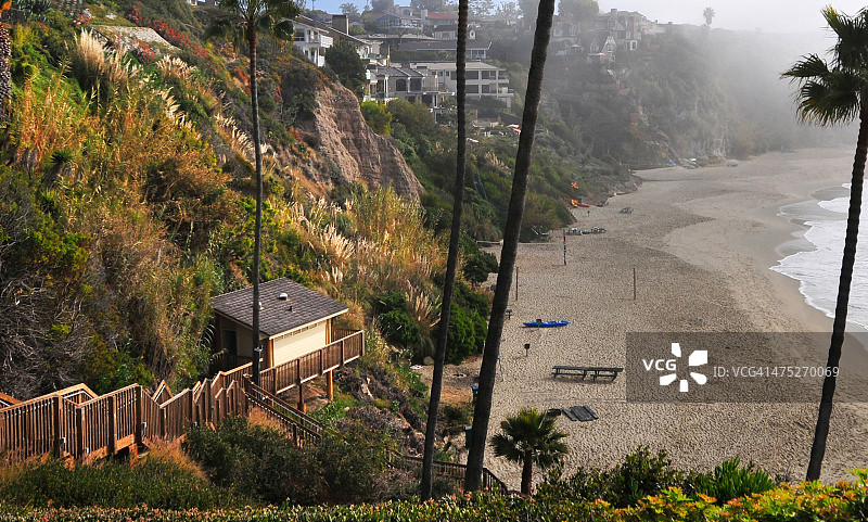 海滩雾气图片素材