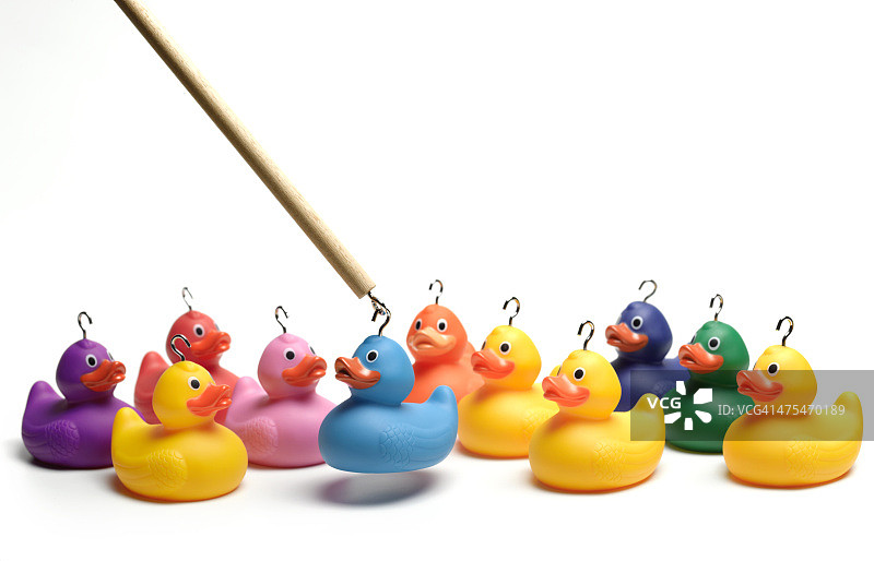 一排彩色橡皮小鸭图片素材