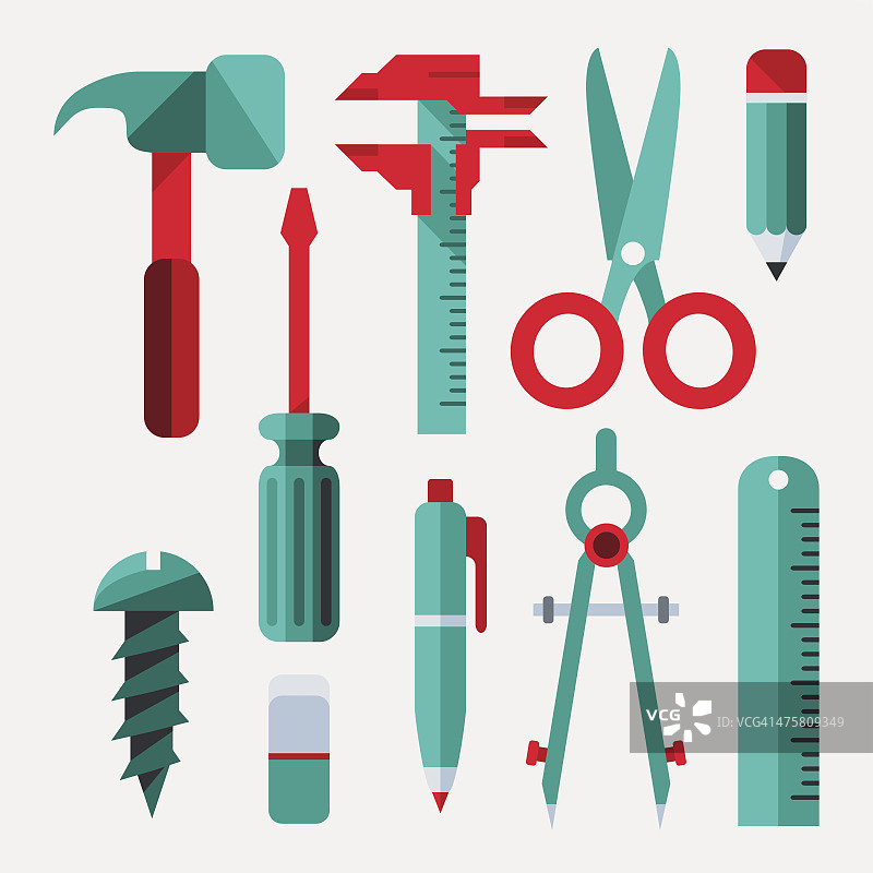 扁平风格元素：工具图片素材