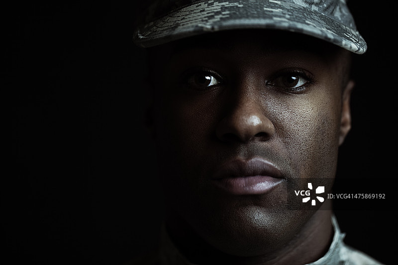 男性士兵特写图片素材