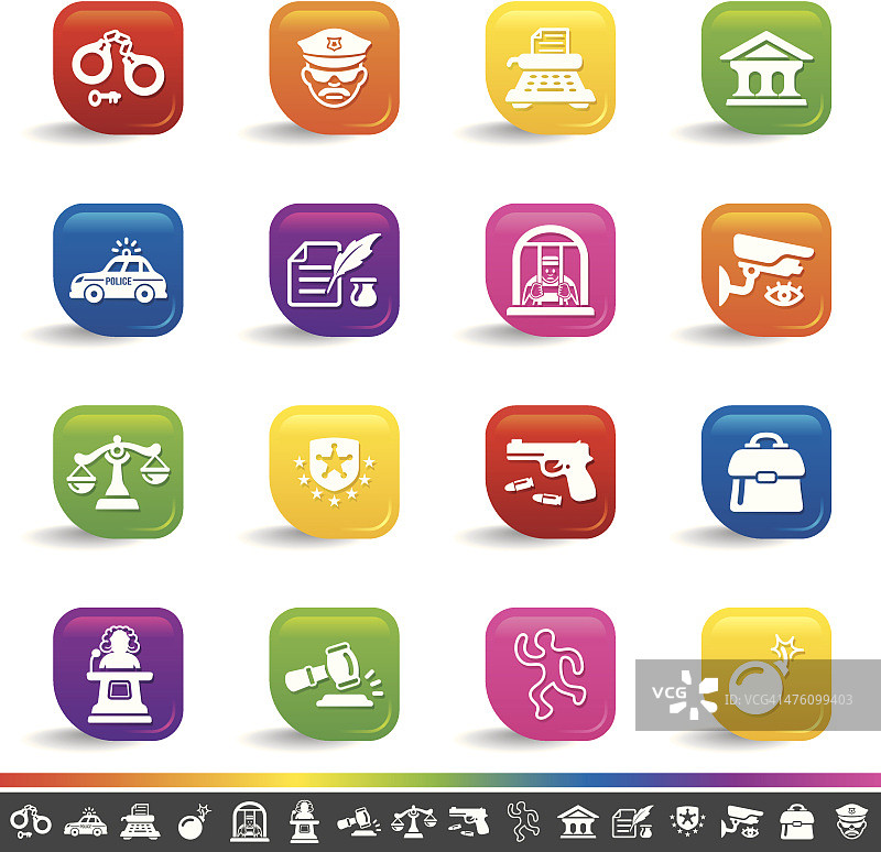 犯罪与法律图标彩虹系列图片素材