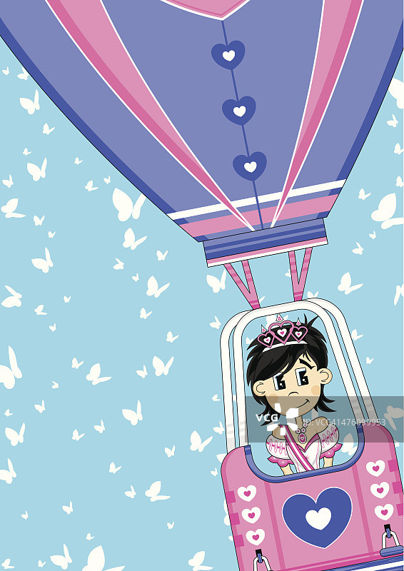 心形热气球上的公主图片素材