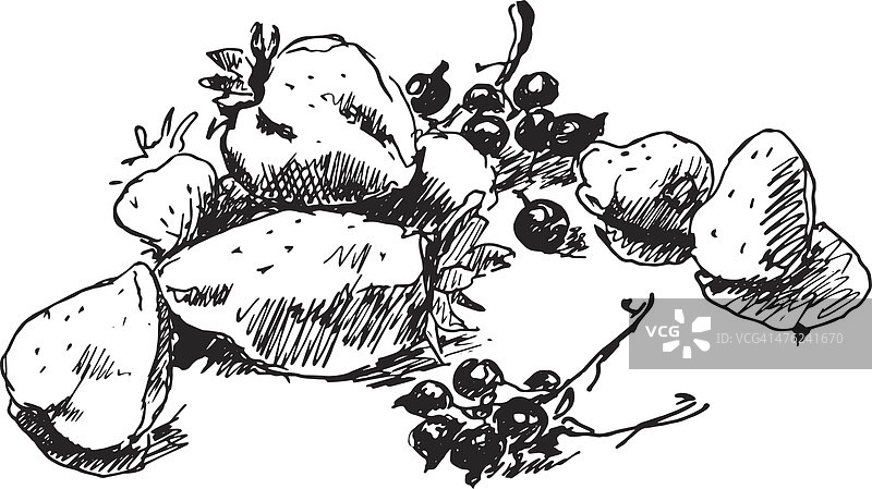 草莓和黑加仑图片素材