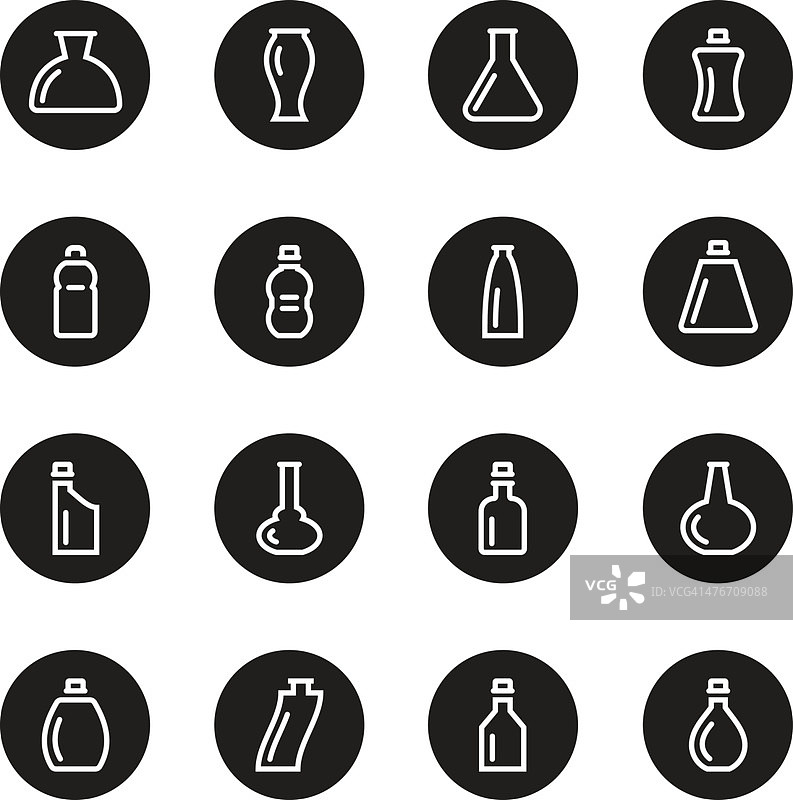 瓶子图标集2 - 黑色圆形系列图片素材