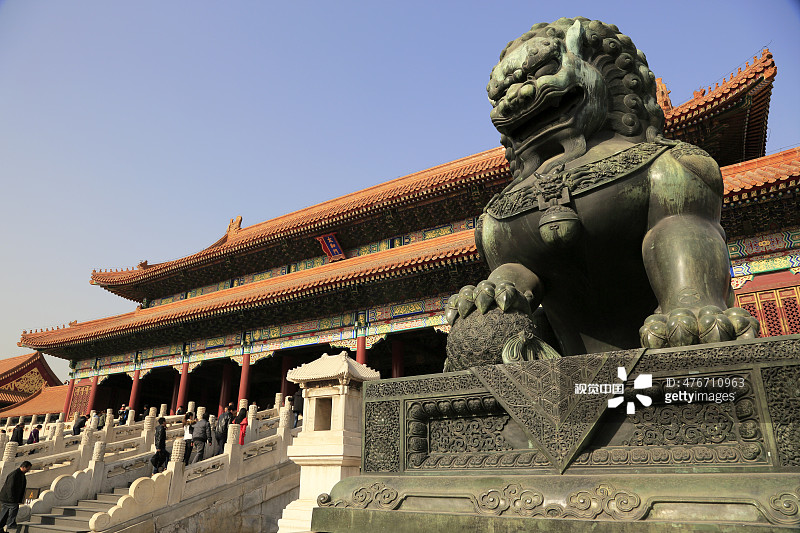 明代铜狮图片素材