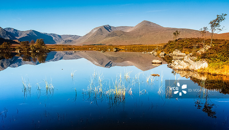 拉诺赫荒原-Lochan na h-Achlaise倒影图片素材
