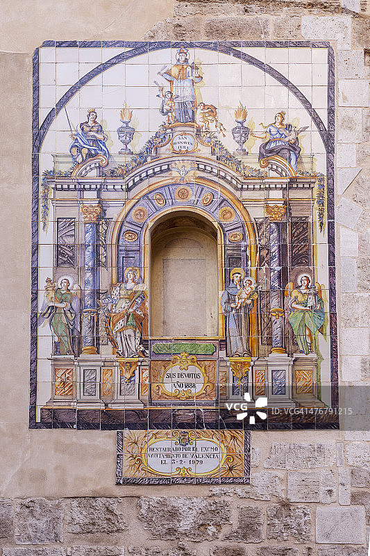 巴伦西亚市的陶瓷牌匾图片素材