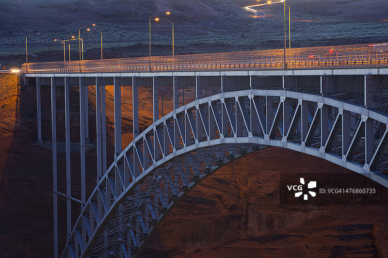 科罗拉多河、格伦峡谷大桥，亚利桑那州，美国图片素材