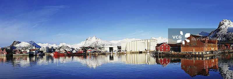挪威罗弗敦群岛斯沃尔韦尔全景图片素材