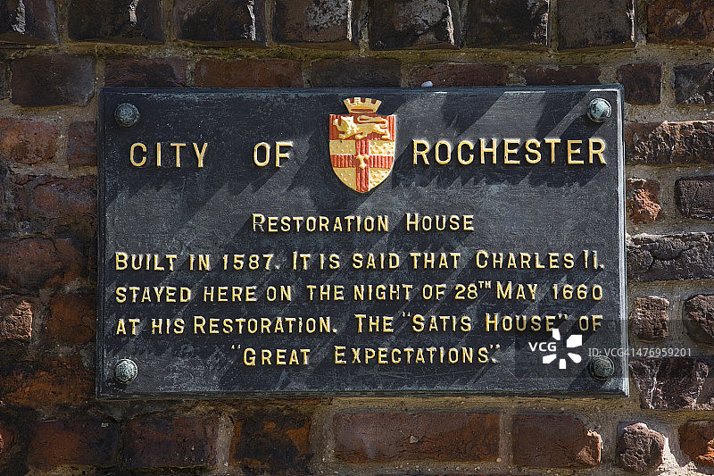 英国肯特罗切斯特历史牌匾图片素材
