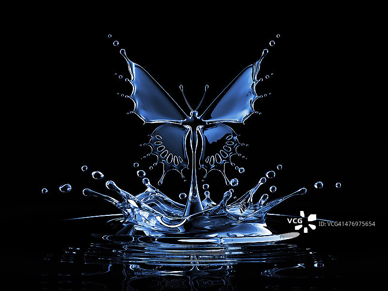 水花蝴蝶图片素材