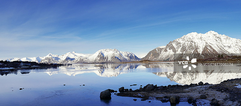 挪威罗弗敦群岛的冬季景观图片素材