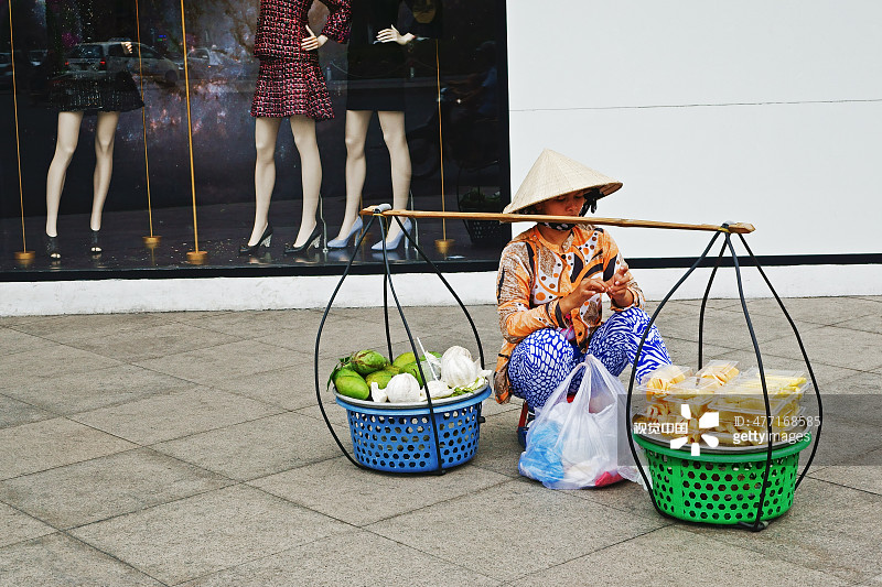 越南西贡的街头小贩图片素材