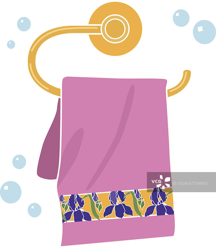 架子上的粉色毛巾图片素材