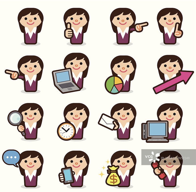 商务女人图标图片素材