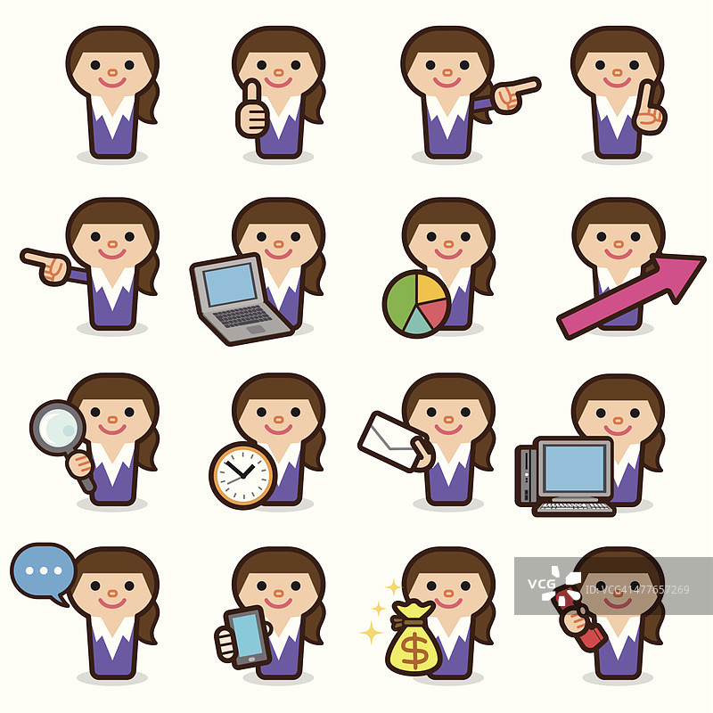 商务女人图标图片素材